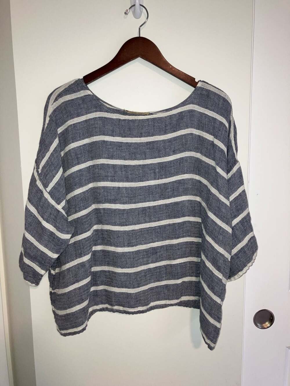 Linomania Italian Linen Striped Boxy Top